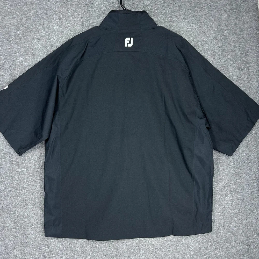 FootJoy DryJoys Jacket Mens Large Black HydroLite Short Sleeve Rain Pullover